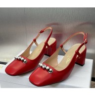 Dior Paris slingback pumps red calf leather heel 5.5cm 2025