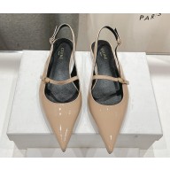 CELINE SUZY POINTY TOE slingback IN PATENT CALFSKIN beige 2025
