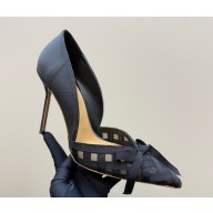 Aquazzura Romance 100mm pumps satin and mesh black 2025