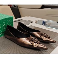 Balenciaga Strassed BB Logo Ballet flats sheepskin coffee 2025