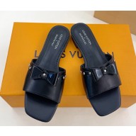 Louis Vuitton LV x TM 6AM Flat Mule patent and calf leather black 2025