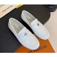 Louis Vuitton 1AGXDS Soho Flat Loafer Ecru White Lambskin 2025