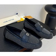 Louis Vuitton 1AGXCO Soho Flat Loafer Black Lambskin 2025