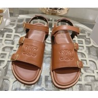CELINE SANDAL IN CALFSKIN with buckle brown 2025