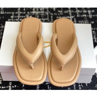 THE ROW lambskin flat Flip flops beige 2025