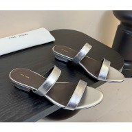 THE ROW Awar leather sandals silver 2025