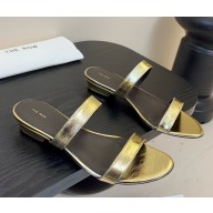 THE ROW Awar leather sandals gold 2025