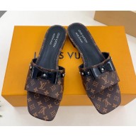 Louis Vuitton LV x TM 6AM Flat Mule patent and Monogram canvas 2025