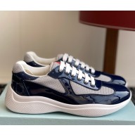 Prada women/men Patent leather and technical fabric Prada America's Cup sneakers 4E3400 Royal Blue/Silver 2025