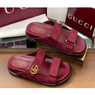GUCCI Women's slide sandal with Double G red GG canvas 2025