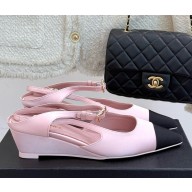 Chanel slingbacks satin & Grosgrain black / light pink 2025