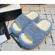 Chanel mules platform with CC crystal light blue 031706 2025