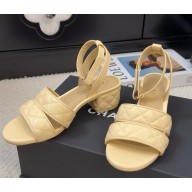 Chanel sandals Lambskin beige heel 4.5cm G46429 2025