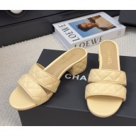 Chanel Mules Lambskin beige G46480 heel 4.5cm 2025