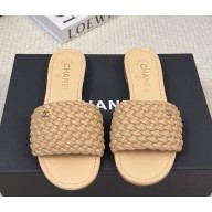 Chanel slides sandals knit beige 031716 2025