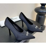 Givenchy crystal-embellished silk pointed pumps black heel 11cm 2025