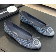 Chanel Ballet flats Denim Navy Blue & Dark Gray G02819 2025