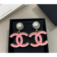 Chanel Pendant Earrings Metal & Resin Gold, Pearly White & Pink ABF397-B19975 2025