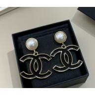Chanel Pendant Earrings Metal & Resin Gold, Pearly White & black ABF397-B19975 2025