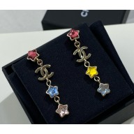 Chanel Pendant Earrings Metal & Strass Gold & Multicolor ABF182-B19937 2025