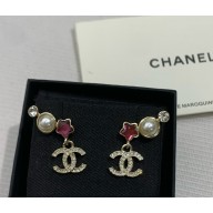 Chanel Earrings Metal, Glass Pearls & Strass Gold, Pearly White, Pink & Crystal ABF187-B19939 2025