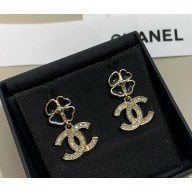 Chanel Pendant Earrings Metal, Resin & Strass Gold, Black & Crystal ABF378 2025