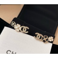 Chanel Earrings Metal, Resin & Strass Gold, Black, White & Crystal ABF389 2025