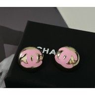 Chanel Stud Earrings Metal & Resin Gold & Pink ABE810 2025