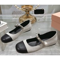 MIU MIU Canvas and leather mary janes Black/Brandy 2025