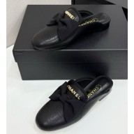 Chanel lambskin mules with bow black 032121 2025