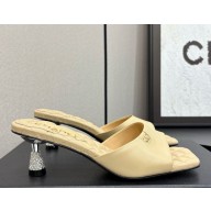 Chanel lambskin slides sandals beige 032101 2025