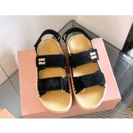 MIU MIU beach sandals black 2025