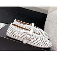 Alaïa Fishnet ballerina shoes open knit white 2025
