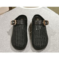 Chloe mules knit and calfskin with buckle black 2025