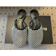 ALEXANDER WANG Rhodes slippers with crystal embellishment silver 2025