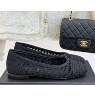Chanel Ballet flats Raffia black G46352 2025