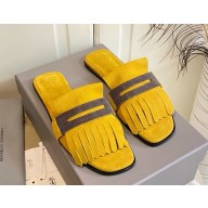 Brunello Cucinelli Monile slides with tassel detail yellow 2025