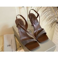 Brunello Cucinelli Monili-chain leather sandals brown calf leather 2025