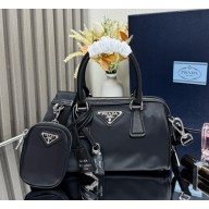 Prada Re-Nylon and Saffiano leather top-handle 1BB846 Black 2025