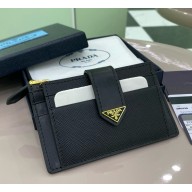 Prada leather card holder 1mc038 black 2025
