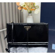 Prada leather wallet 1MB051 black/gold 2025