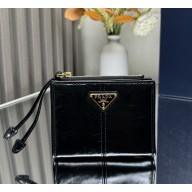 Prada Small leather wallet 1ML050 black/gold 2025