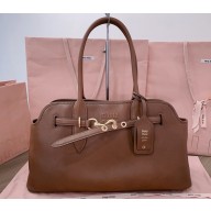MIU MIU Aventure nappa leather bag 5bg310 Oak 2025