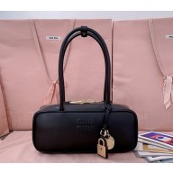 MIU MIU Small Beau leather bag 5bb173 black 2025