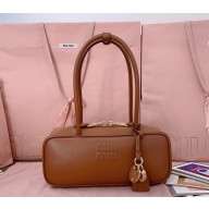 MIU MIU Small Beau leather bag 5bb173 Oak 2025