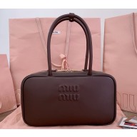 MIU MIU Medium Beau leather top-handle bag 5bb172 Briarwood 2025