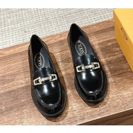 TOD'S patent calfskin loafers black 2025
