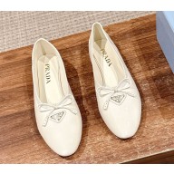 Prada Naplak patent leather ballerinas white 2025