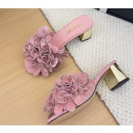 Chanel mules sandals Suede Kidskin pink 2025