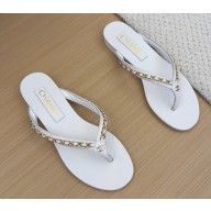 Chanel Thongs Lambskin & Metal white 2025